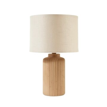 Oak Brook Table Lamp With A Plain Fabric Shade - Beige