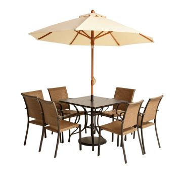 Azelle 6 Piece Bistro Set With Umbrella