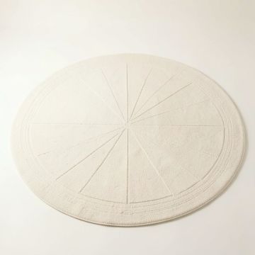 Slate Arc Round Area Rug - Cream (synthetic illustration; no displayed measurements)