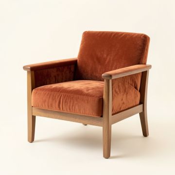 Heath Brook Upholstered Armchair - Terracotta (synthetic illustration; no displayed measurements)