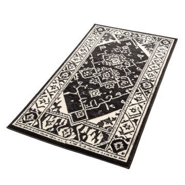 Rhodes Geometric Black/Charcoal/White Area Rug