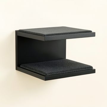 Laurel Crest Wall-Mounted Cat Perch - Black (synthetic illustration; no displayed measurements)