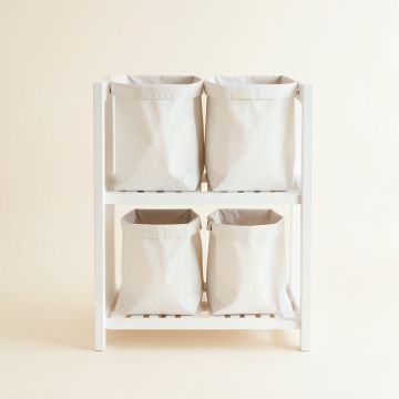 Flint Bridge Laundry Sorting Station With Plain Removable Bags - White (synthetic illustration; no displayed measurements)