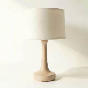 Vale Brook Table Lamp With A Plain Fabric Shade - Beige (synthetic illustration; no displayed measurements)