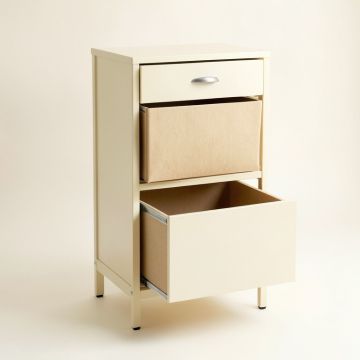 Ridge Crest Freestanding Pull-Out Hamper Cabinet - Ivory (synthetic illustration; no displayed measurements)
