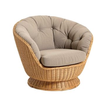 40 '' Wide Tufted Polyester Swivel Papasan Chair