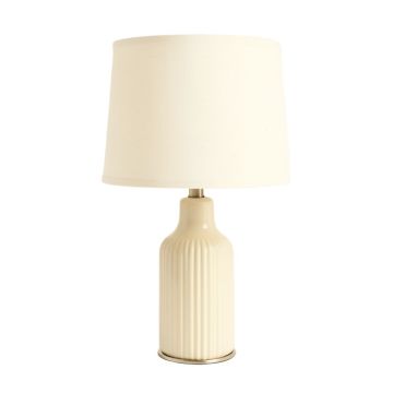 Cliff Crest Table Lamp With A Plain Fabric Shade - Ivory