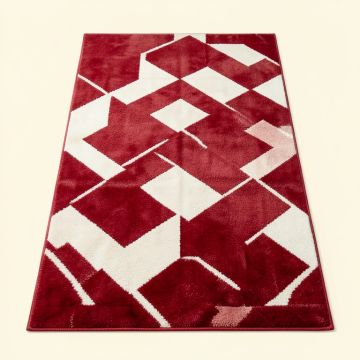 Humberto Geometric Red/White Area Rug (synthetic illustration; no displayed measurements)