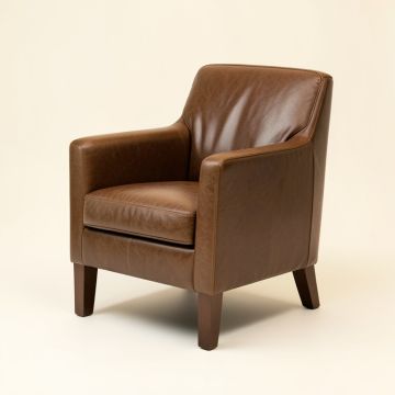 Mehaffey Leather Upholstered Dining Chair (synthetic illustration; no displayed measurements)