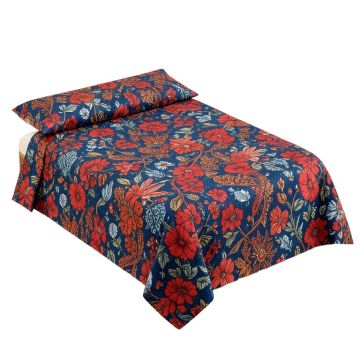 Batik Bohemian Malaysian Floral Bouquet Embellish Ornamental Royal Asian Artisan Image Duvet