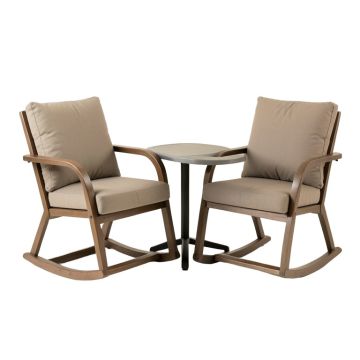 Arazeli 2-Piece Cushioned Rocking Chairs With 1 Bistro Table