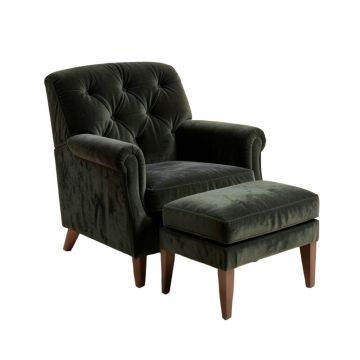 Simone 26.2 '' Wide Tufted Velvet Lounge Chair And Ottoman