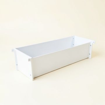 Shore Bend Empty Railing Planter With Integral Brackets - White (synthetic illustration; no displayed measurements)