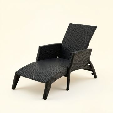 Summit Brook Outdoor Lounge Chair - Black (synthetic illustration; no displayed measurements)