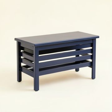 Hill Bridge Narrow Outdoor Storage Bench - Navy (synthetic illustration; no displayed measurements)
