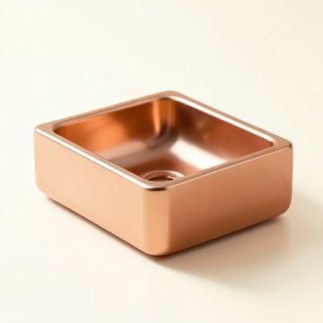 Imperial Jewel Rose Gold Vitreous China Rectangular Vessel Bathroom Sink (synthetic illustration; no displayed measurements)