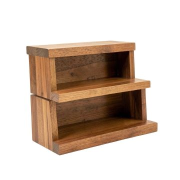 Gisli 2 Piece Solid Wood Tiered Shelf