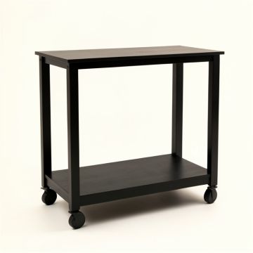 Rowan Brook Empty Rolling Workshop Cart - Black (synthetic illustration; no displayed measurements)