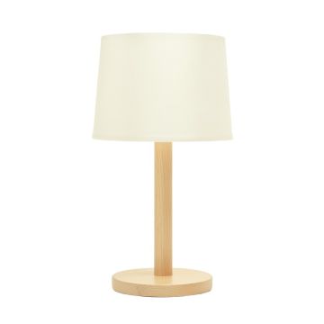 Elm Bend Table Lamp With A Plain Fabric Shade - Ivory
