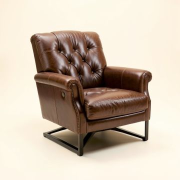 Sheldon 29 '' Wide Tufted Top Grain Leather Club Chair (synthetic illustration; no displayed measurements)