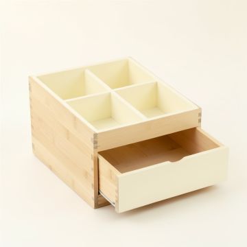 Cedar Branch Empty Coffee-Station Organizer - Cream (synthetic illustration; no displayed measurements)
