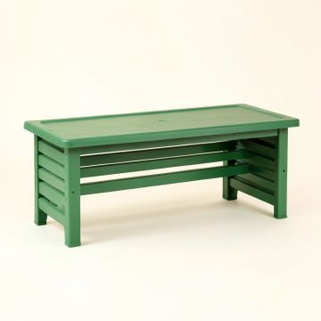 Oak Bluff Narrow Outdoor Storage Bench - Green (synthetic illustration; no displayed measurements)