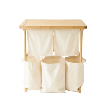 Cove Canyon Laundry Sorting Station With Plain Removable Bags - Ivory