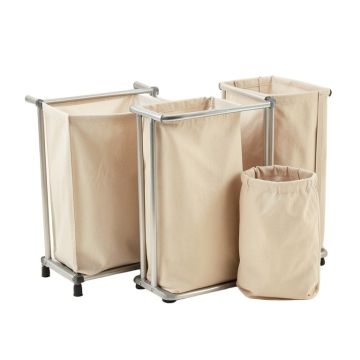 Ash Brook Laundry Sorting Station With Plain Removable Bags - Beige (synthetic illustration; no displayed measurements)