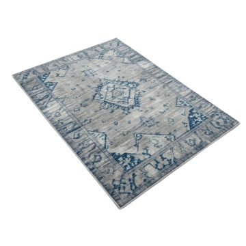 Melrose Geometric Gray/Blue Area Rug