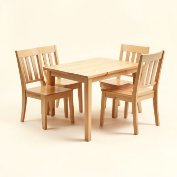 Padstow 3 - Piece Pine Solid Wood Breakfast Dining Set (synthetic illustration; no displayed measurements)