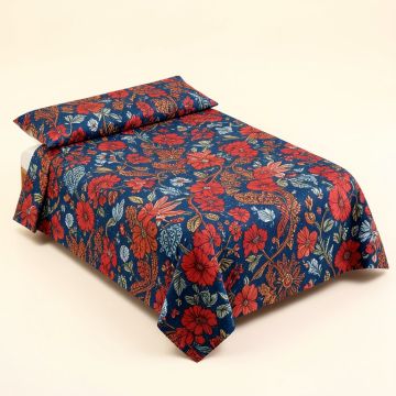 Batik Bohemian Malaysian Floral Bouquet Embellish Ornamental Royal Asian Artisan Image Duvet (synthetic illustration; no displayed measurements)