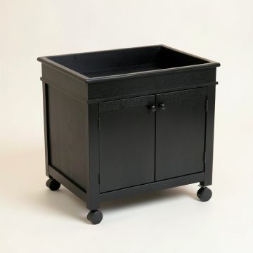 Clay Edge Empty Rolling Workshop Cart - Black (synthetic illustration; no displayed measurements)