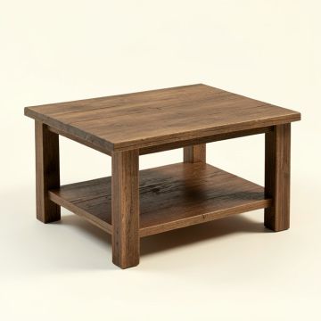 Industrial Coffee Table With Storage Shelf , Rustic Brown (synthetic illustration; no displayed measurements)