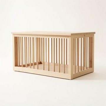 Aspen Bend Empty Furniture-Style Pet Crate - Beige (synthetic illustration; no displayed measurements)