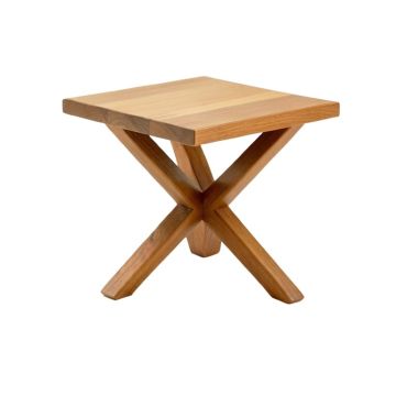Bechtold Solid Wood Cross Legs End Table