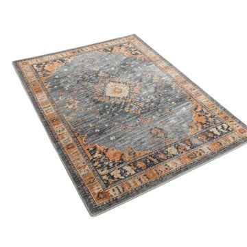Gutierez Oriental Gray/Blue/Orange Area Rug (synthetic illustration; no displayed measurements)