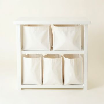 Laurel Bend Laundry Sorting Station With Plain Removable Bags - White (synthetic illustration; no displayed measurements)