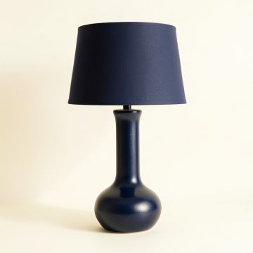 Cedar Brook Table Lamp With A Plain Fabric Shade - Navy (synthetic illustration; no displayed measurements)