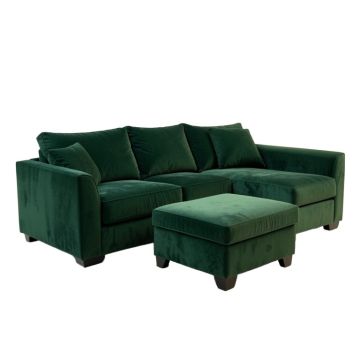 Tyrell 115 '' Wide Velvet Reversible Sleeper Sofa & Chaise With Ottoman
