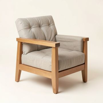 Buckden 26.7 '' Wide Tufted Linen Armchair (synthetic illustration; no displayed measurements)