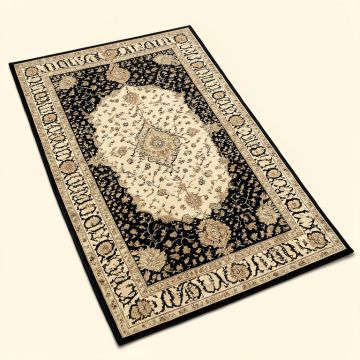 Indira Oriental Black/Ivory Area Rug (synthetic illustration; no displayed measurements)