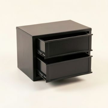 Pine Crest Small-Parts Storage Drawer Cabinet - Black (synthetic illustration; no displayed measurements)
