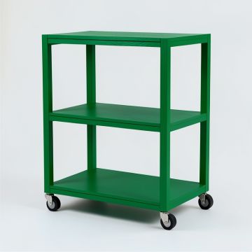 Clay Crossing Empty Rolling Workshop Cart - Green (synthetic illustration; no displayed measurements)