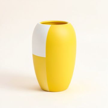 Moby White/Yellow 16 '' Outdoor Resin Floor Vase (synthetic illustration; no displayed measurements)