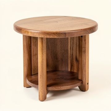 Celaya Solid Wood Drum End Table (synthetic illustration; no displayed measurements)
