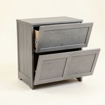 Wren Branch Freestanding Pull-Out Hamper Cabinet - Gray (synthetic illustration; no displayed measurements)