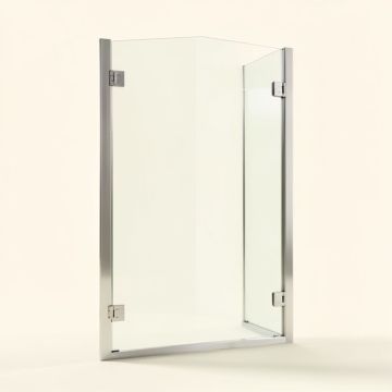 Kinkade Xl 35.25 '' W X 80 '' H Hinged Frameless Shower Door (synthetic illustration; no displayed measurements)
