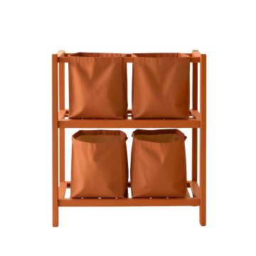 Pine Canyon Laundry Sorting Station With Plain Removable Bags - Terracotta