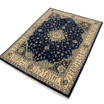 Lapointe Oriental Dark Blue/Beige Area Rug