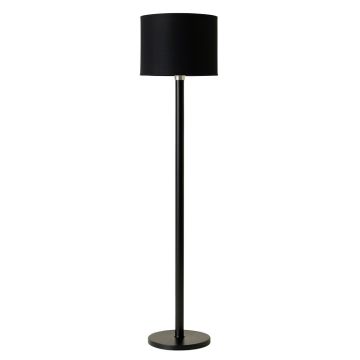 Linden Bluff Floor Lamp With A Plain Fabric Shade - Black